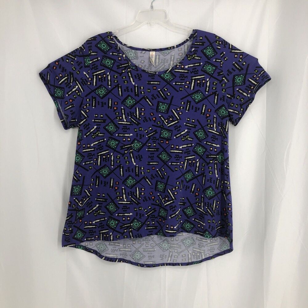 LulaRoe Women's Short-Sleeved Classic T Size 3XL Geometric Purple